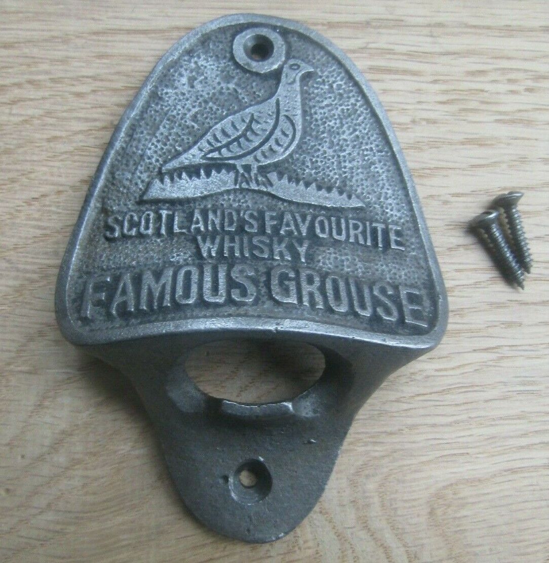 Cast Iron Famous Grouse Scottish Whisky Bottle Opener.