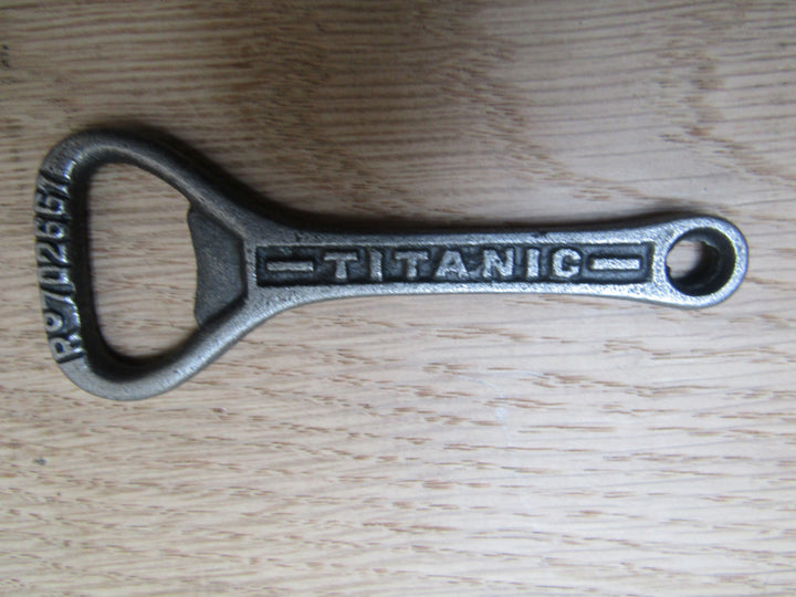 Cast Iron Flat Titanic Bottle Opener.