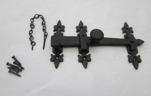 Fleur de lys bar latch Black Antique.