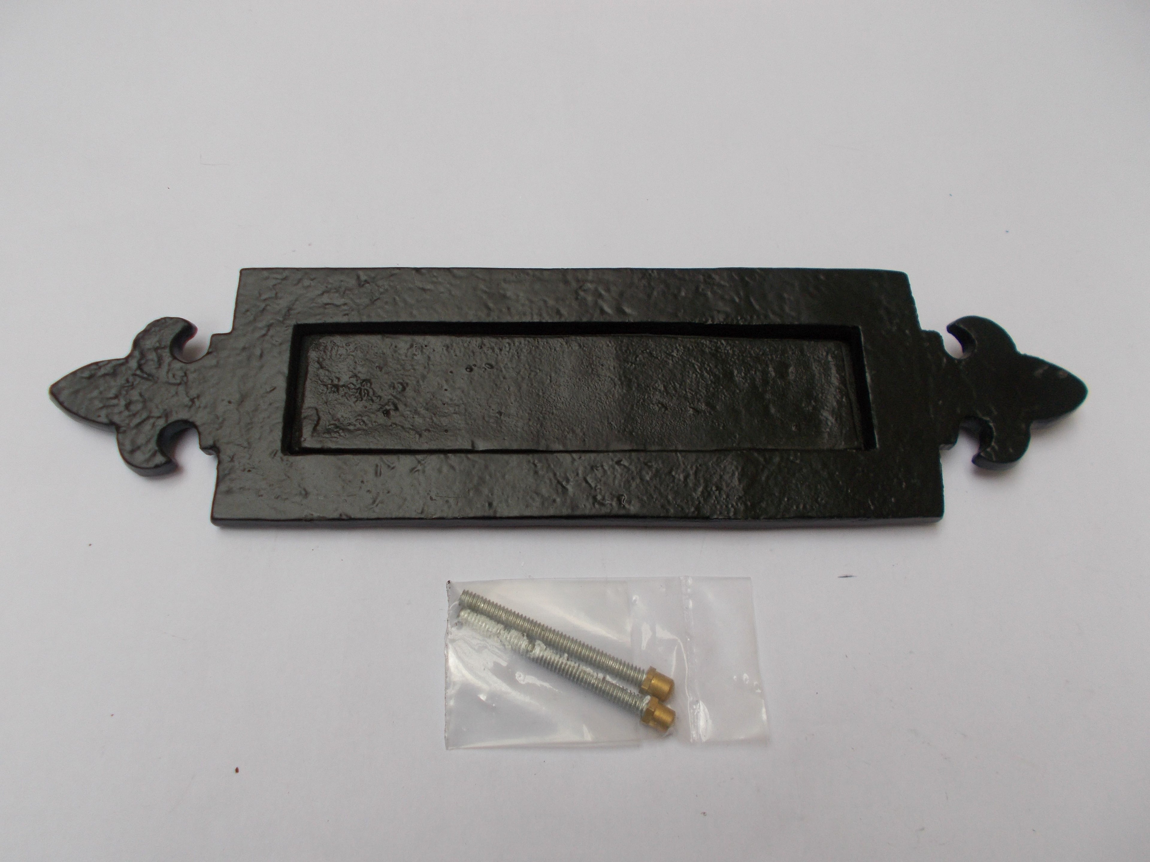 Fleur De Lys Letter Plate Black Antique.