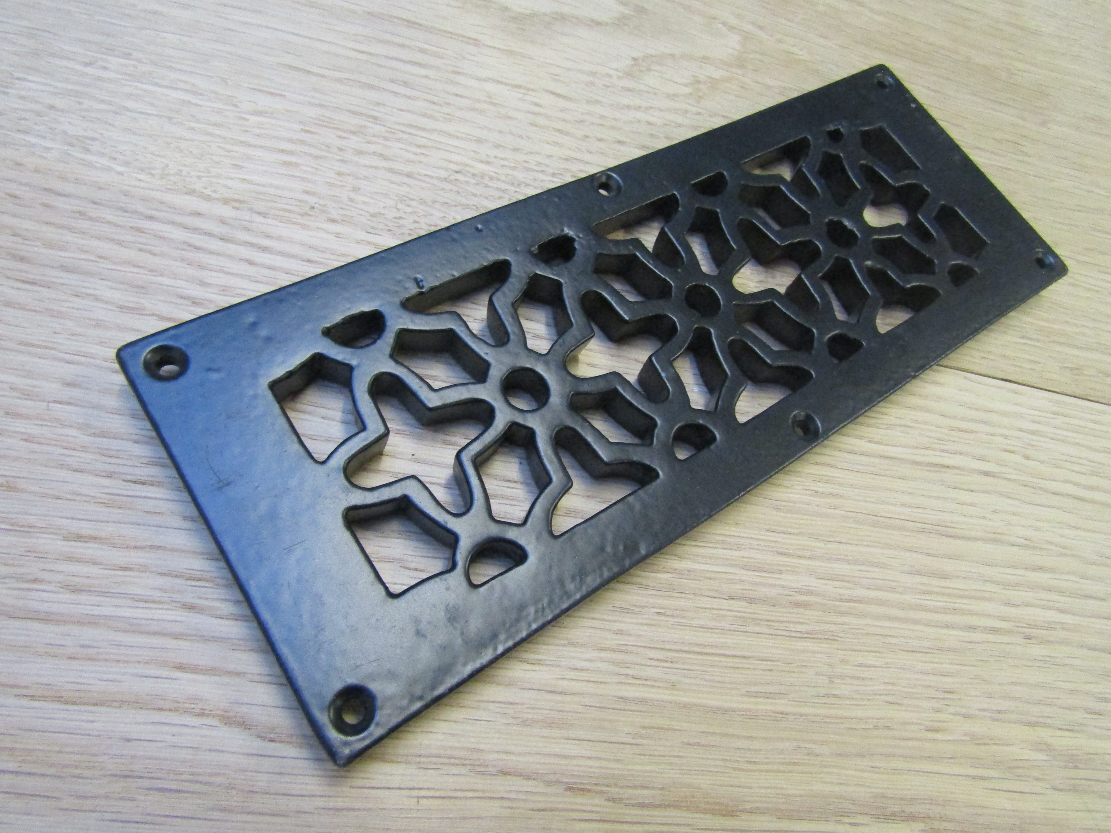 8inch x 3inch Floral Repair Plate Black Antique.