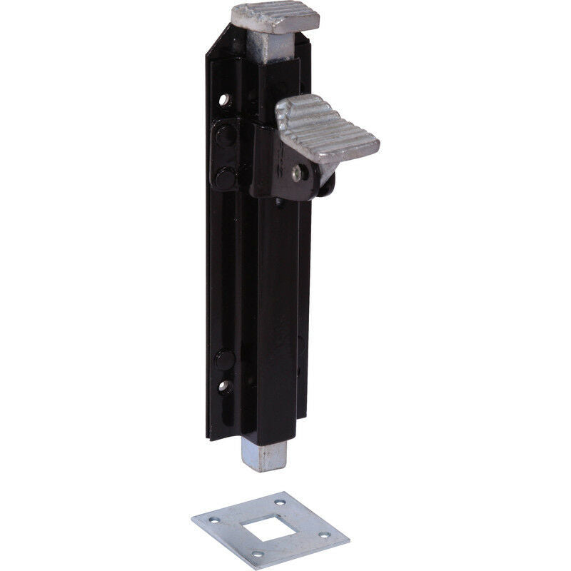8inch Garage Gate Foot Bolt Black.