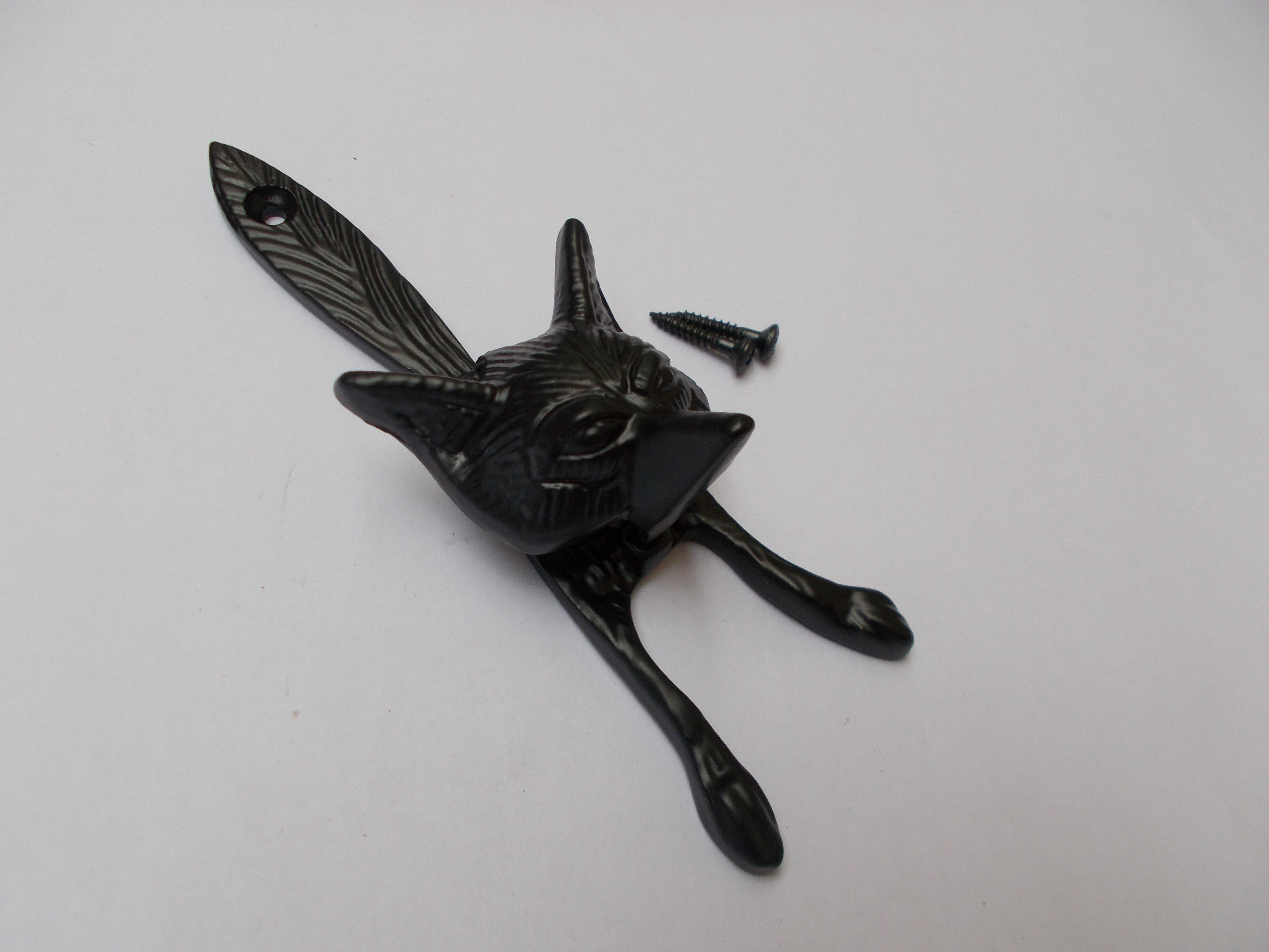 Fox Head Door Knocker Black Antique.