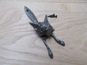 Fox Head Door Knocker Antique Iron.