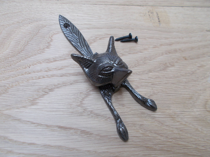 Fox Head Door Knocker Antique Iron.