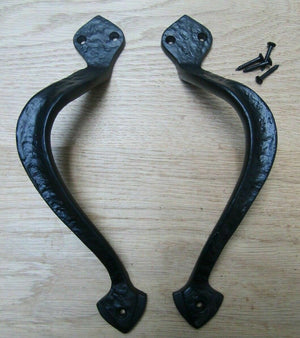 Pair Of Art FOXCOTE Door Pull Handles Black Antique.
