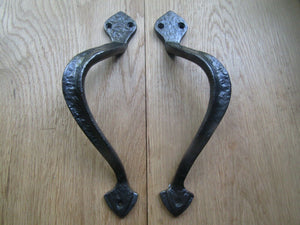 Pair Of Art FOXCOTE Door Pull Handles Antique Iron.
