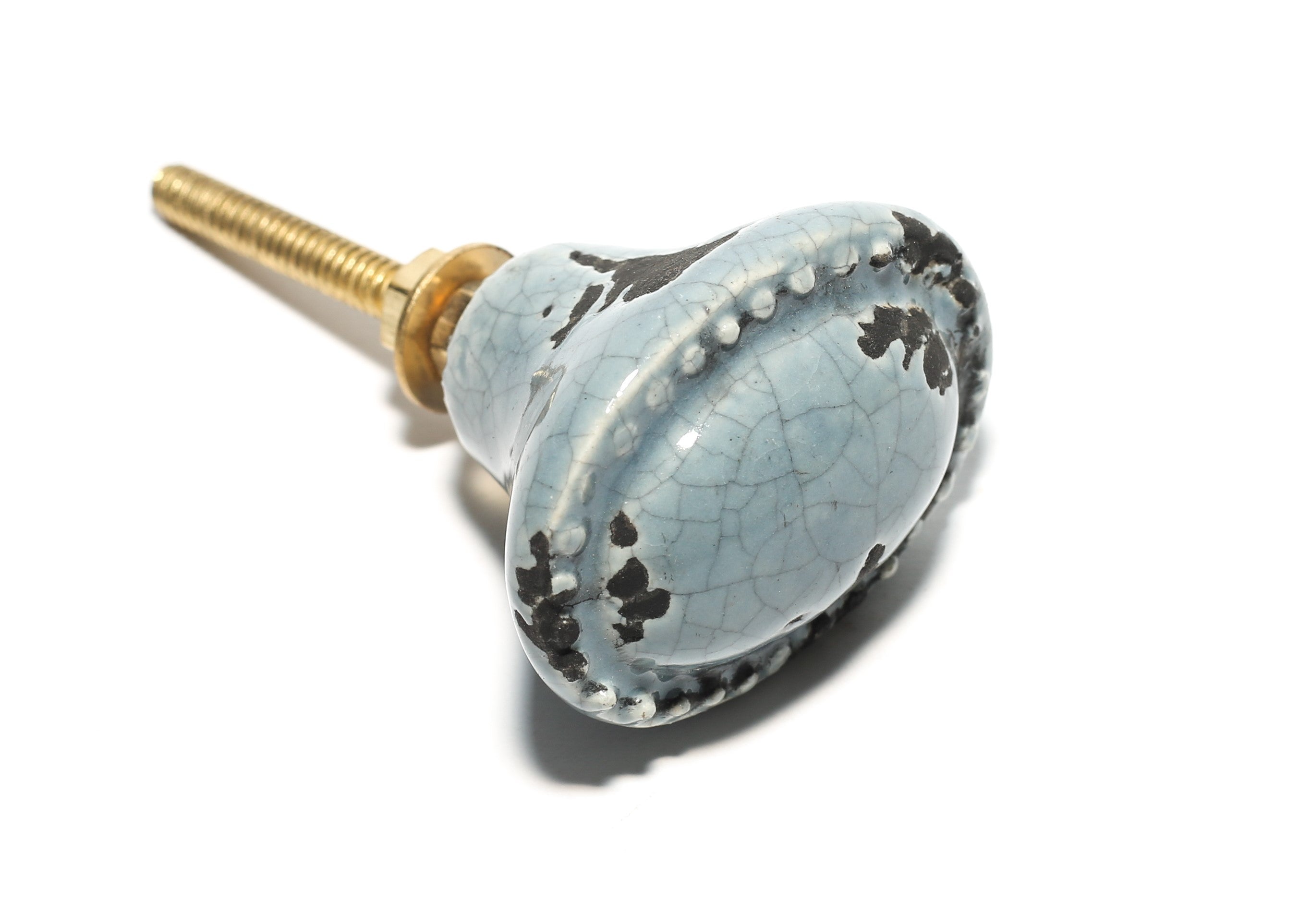 French Grey Glazed Cabinet Knob 40mm.