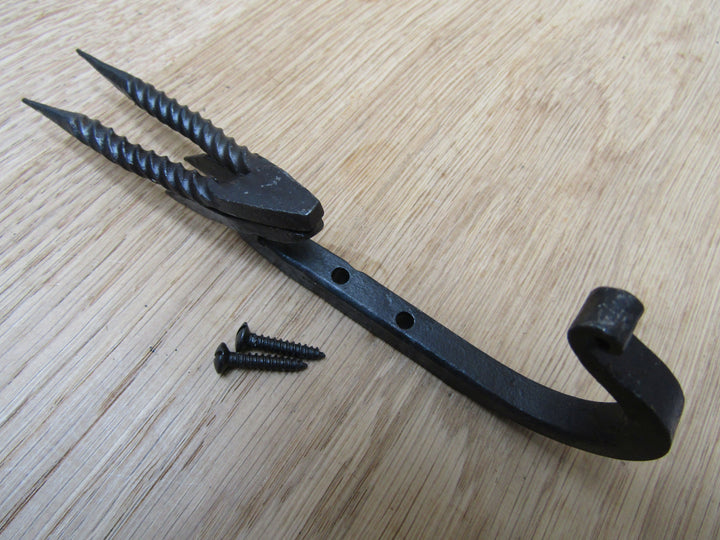 Hand Forged Gazelle Hook Black Wax.