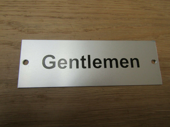 Rectangular Satin Aluminium Gentlemen Door Sign.