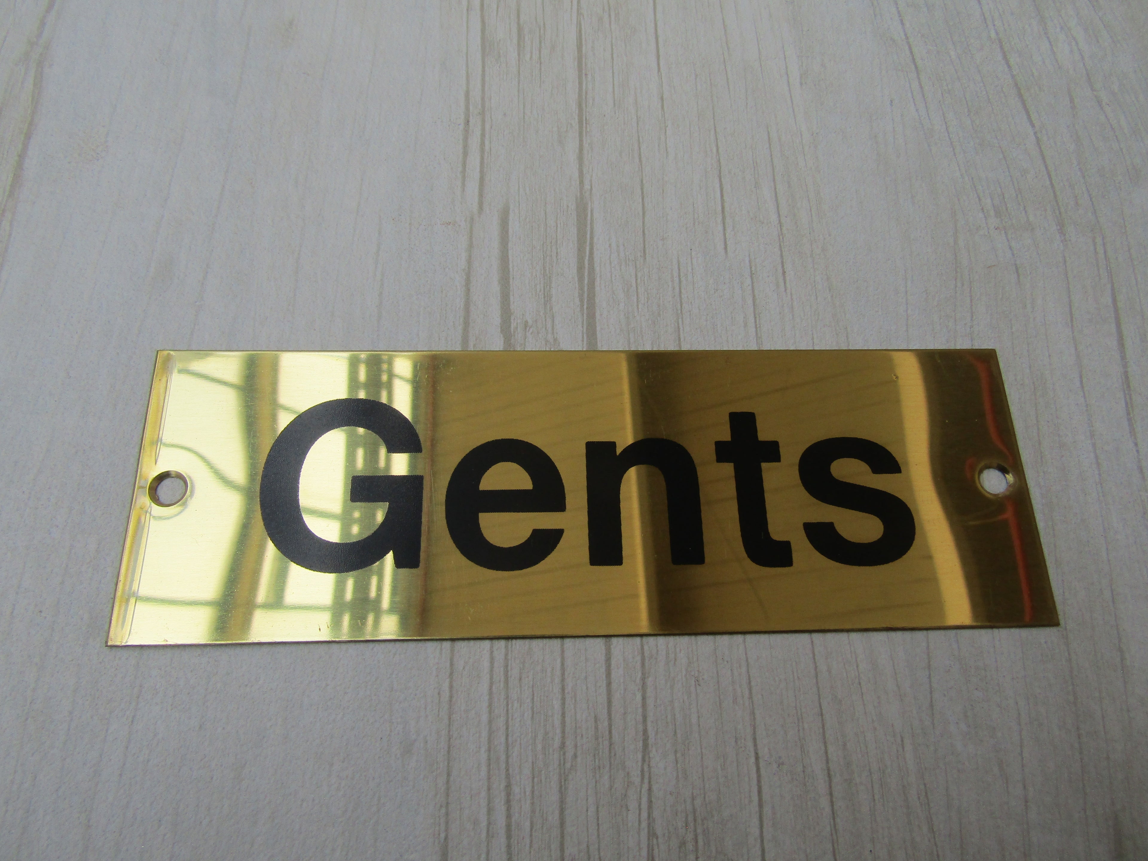 Rectangular Brass Gents Door Sign.