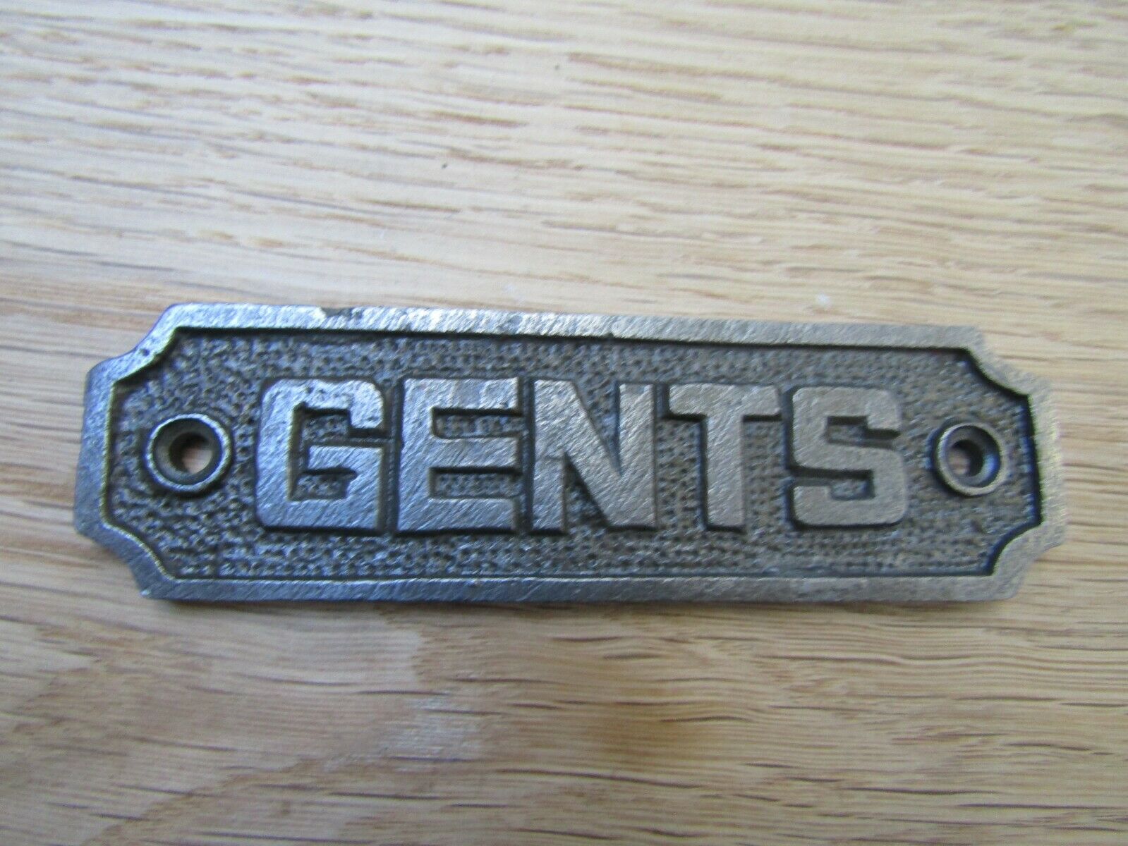 Cast Iron Gents Plaque.
