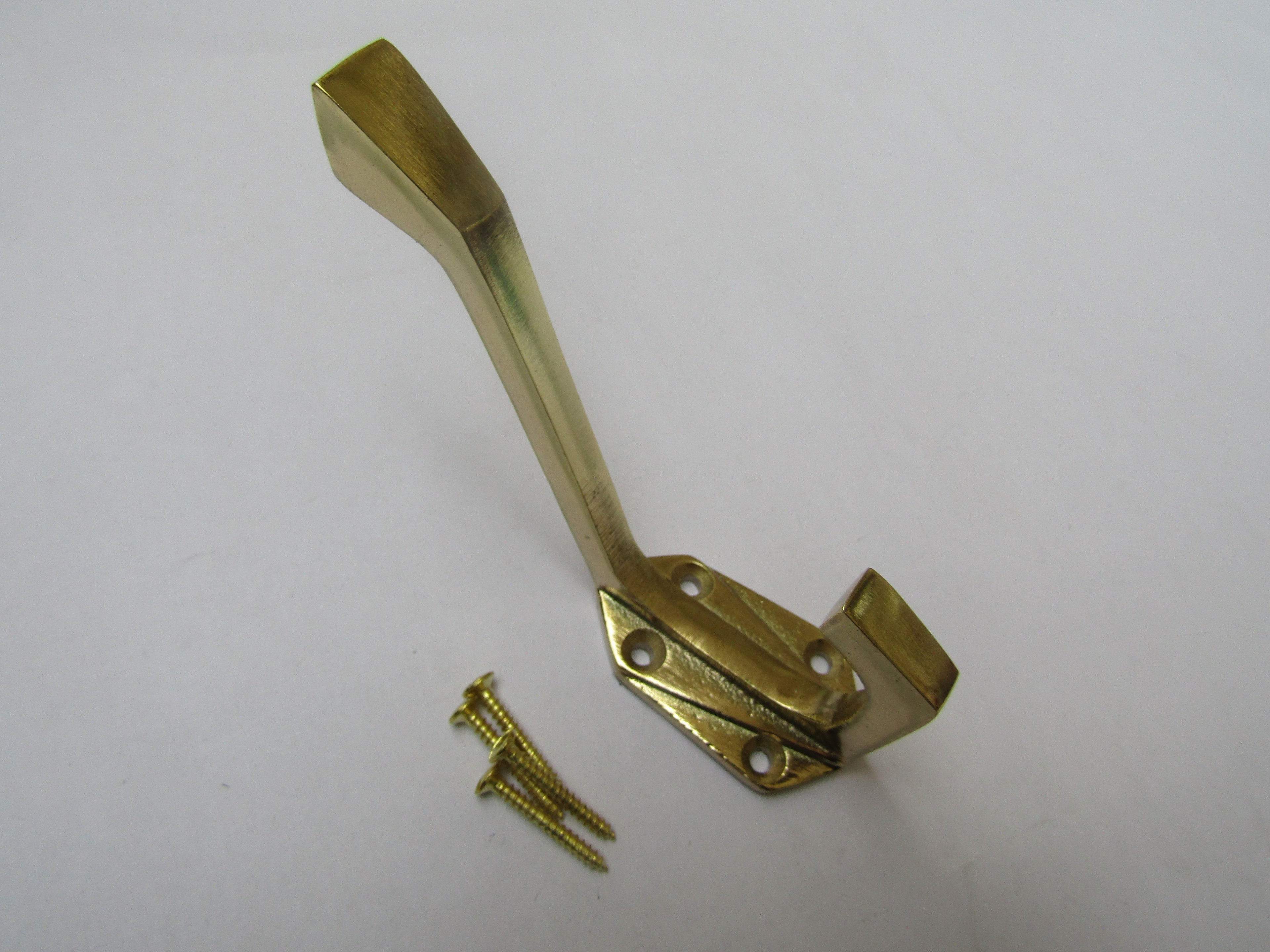 Pack Of 5 Geometric Coat Hooks Brass.