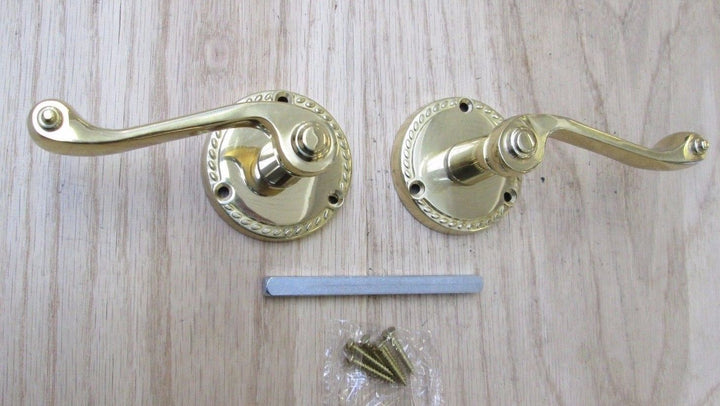 Pair Of Georgian Lever On Rose Door Handles.