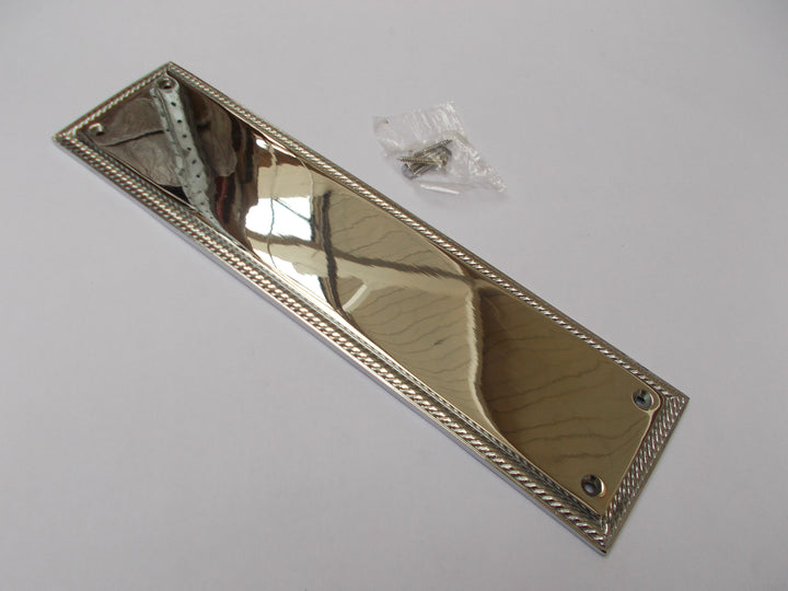 Plain Georgian Polished Chrome Finger Plate.