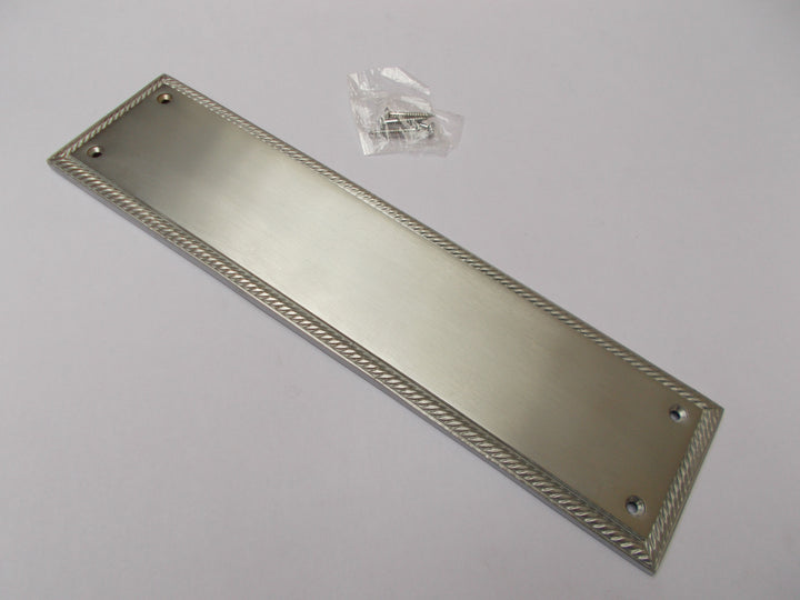 Plain Georgian Satin Chrome Finger Plate.