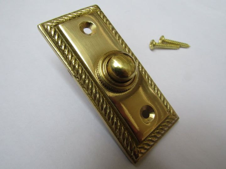 Georgian Bell Push Polished Brass.