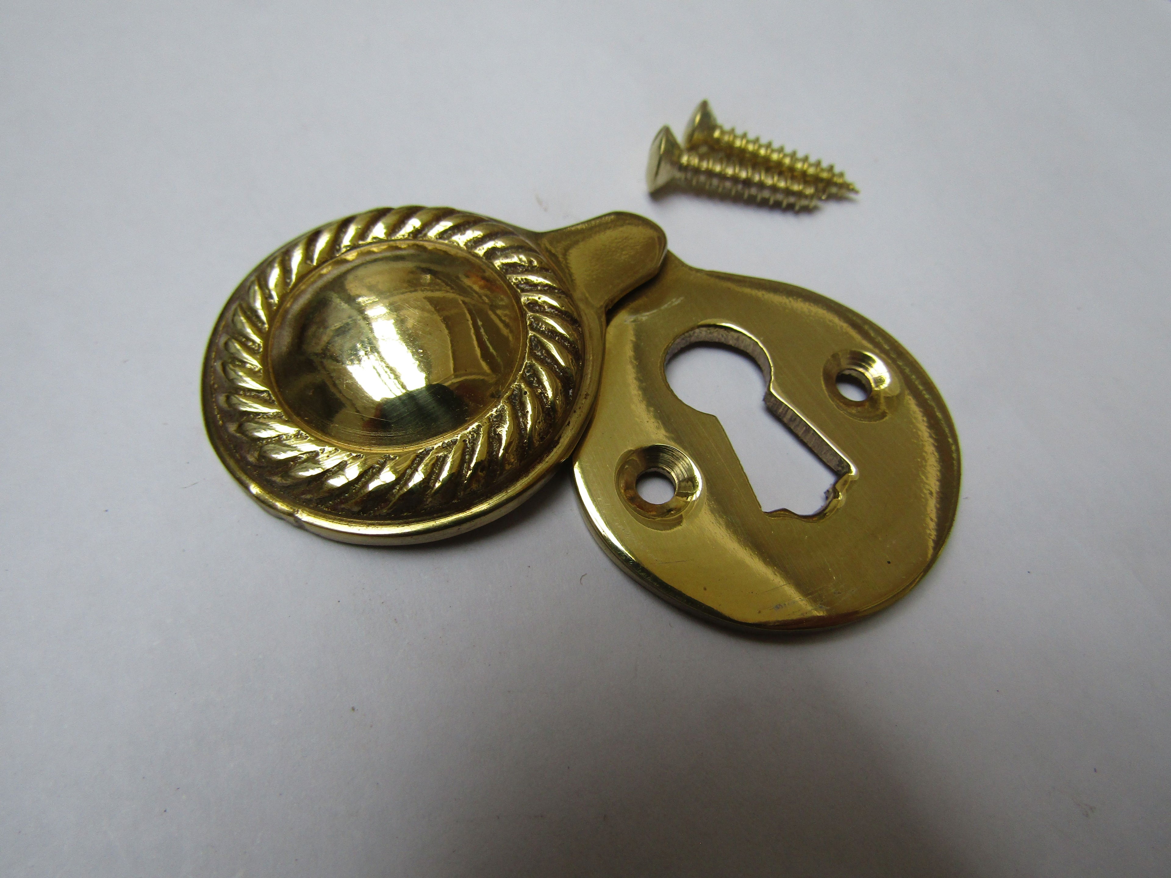 Georgian Covered Escutcheon Polished Brass.