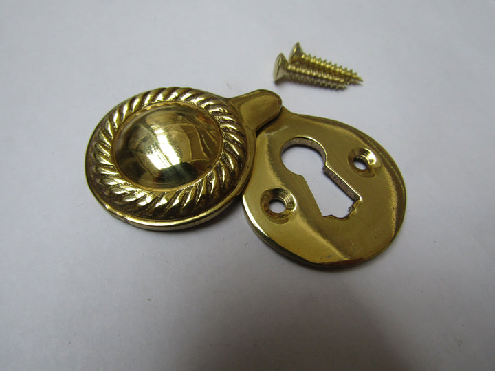 Georgian Covered Escutcheon Polished Brass.