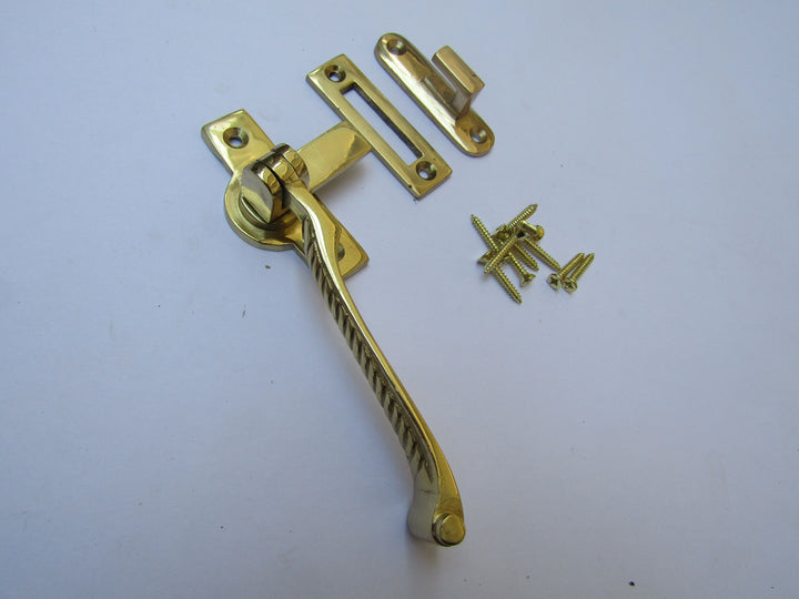 Georgian Hook & Mortice Fastener Polished Brass.