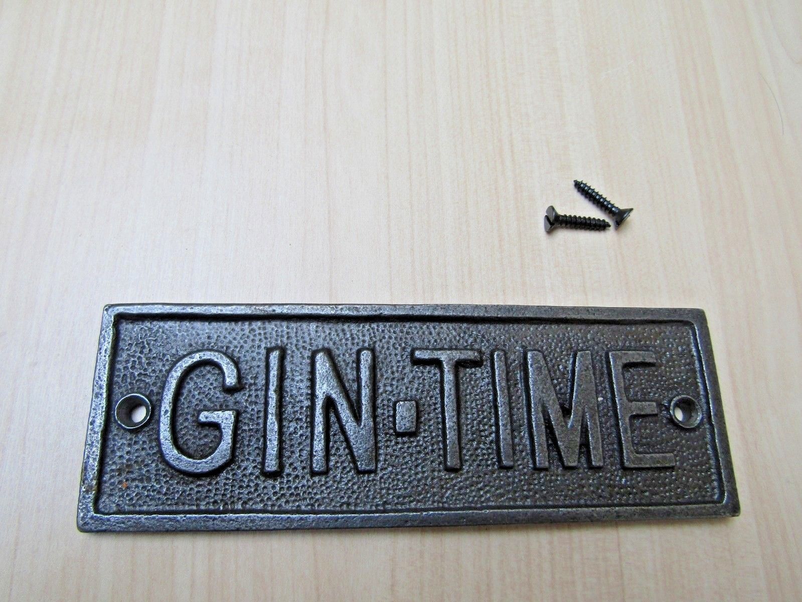 Cast Iron Gin Time Plaque.