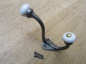 Gloucester Ceramic Coat Hook Antique Iron.