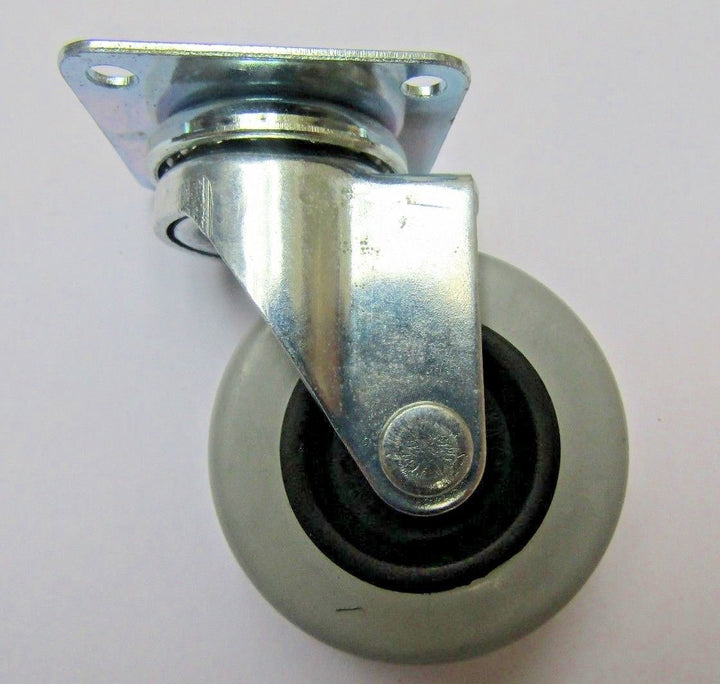 Furniture Swivel Wheel Grey Rubber plate fix.