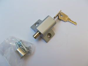 Patio Door Lock Catch Silver.