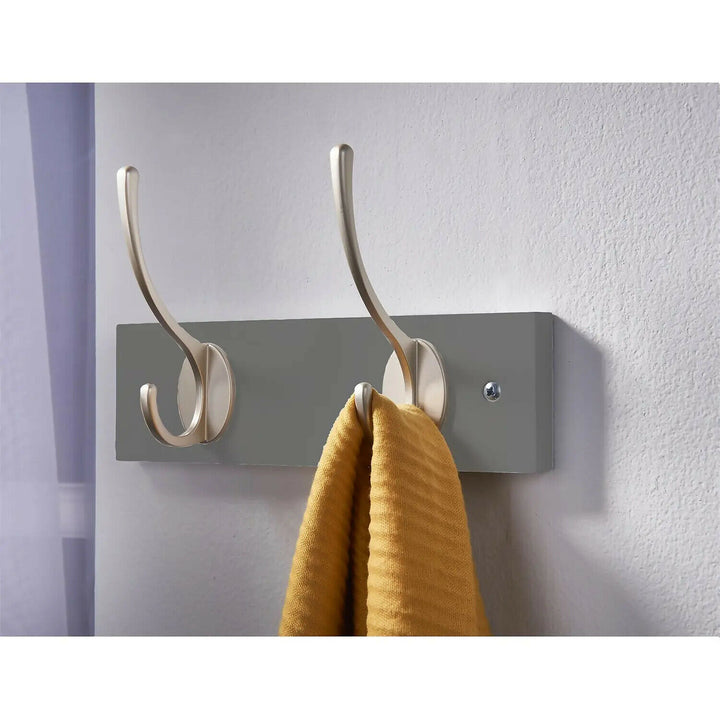 2 Rose Gold Coat Hook Rail Grey.