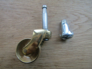 Furniture Grip Neck Peg Castor Polished Brass.