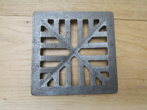 Rustic Cast Iron Gulley Gutter Lid Square Antique Iron 7inch.