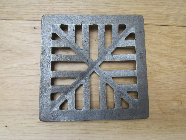 Rustic Cast Iron Gulley Gutter Lid Square Antique Iron 7inch.