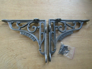 Pair Of 7inch GWR 1883 EMBOSSED Shelf Brackets Antique Iron.