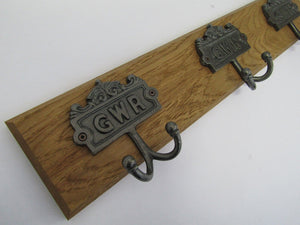 GWR Double Robe 5 Hook Coat Rail 78cm.