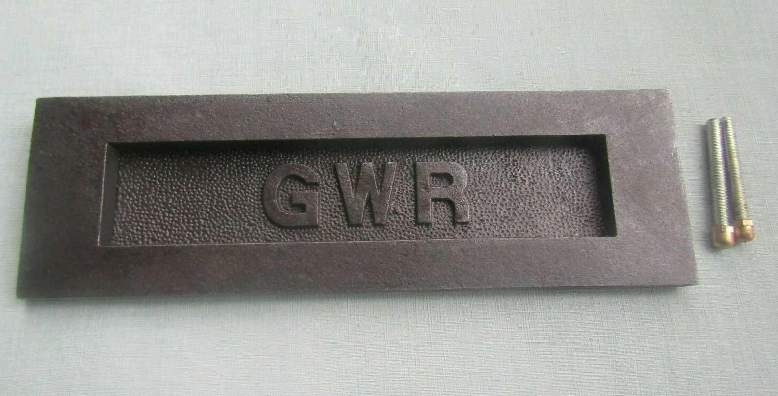 GWR 10inch Letter Plate Antique Iron.