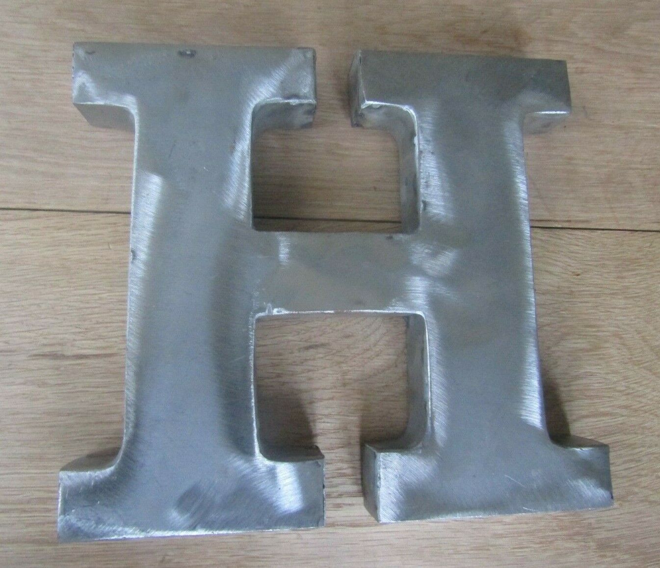 8inch Large Rustic Steel Letter H.