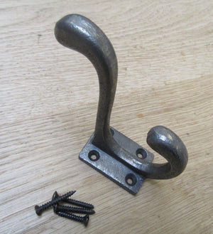 Pack Of 5 Plain Hall Stand Hat & Coat Hooks Antique Iron.