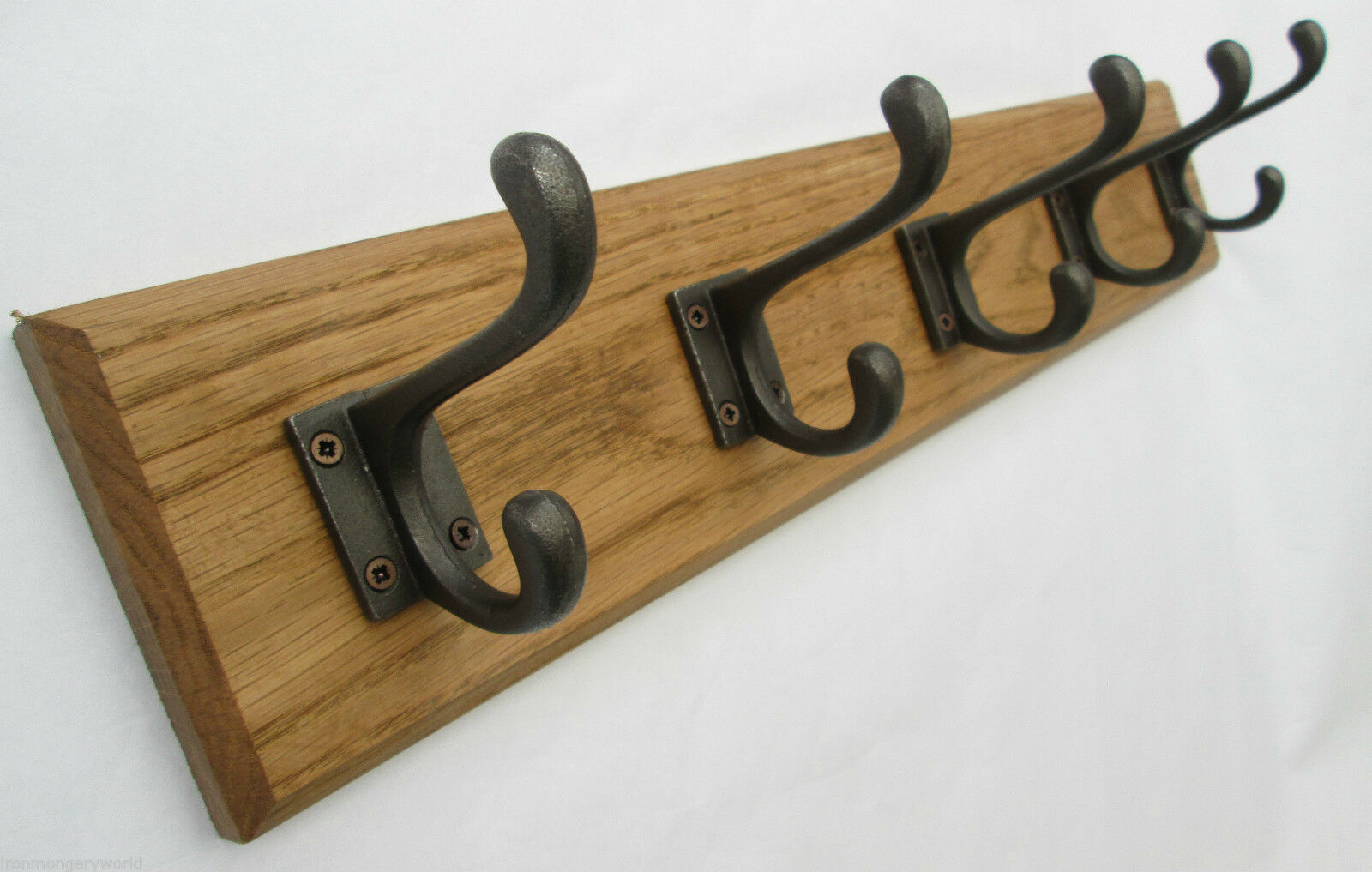 Antique Iron Hall Stand 10 Hook Coat Rail 108cm.