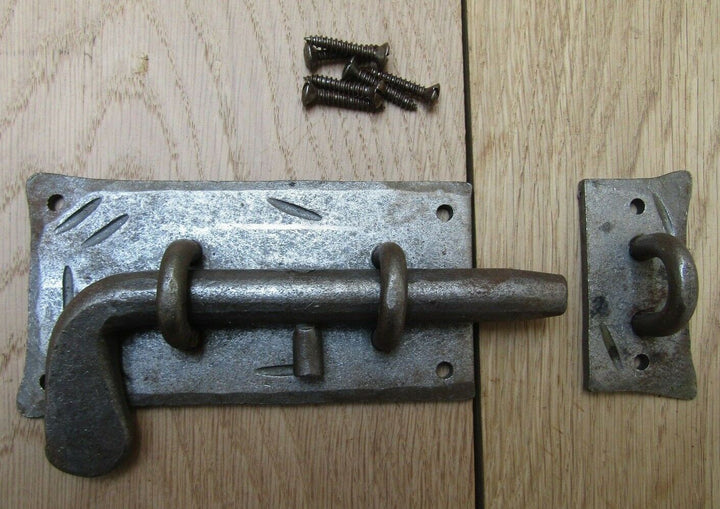 Hand Forged Cottage Slide Bolt Antique Iron.