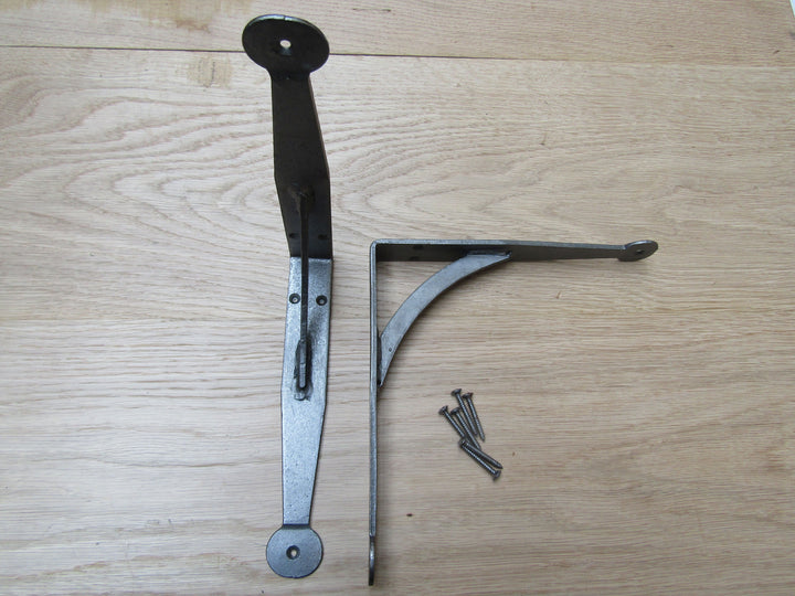 Pair Of Hand Forged Penny End Shelf Brackets 6inch.