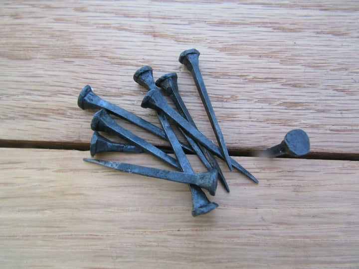 Pack Of 10 Square Head Deco Nails Black Wax 35mm.