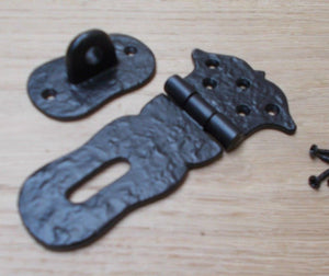 Hasp And Staple Black Cast Iron.