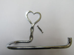 Hand Forged Heart Toilet Roll Holder Chrome.