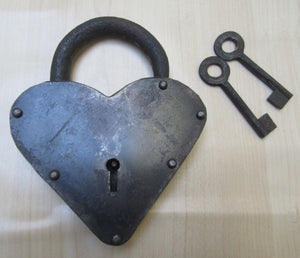 Cast Iron Padlock heart Shaped.
