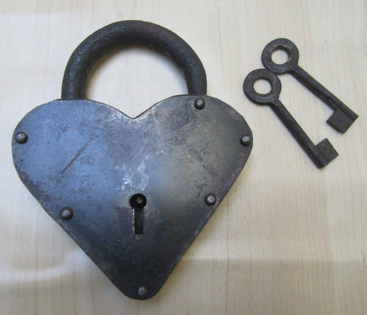 Cast Iron Padlock heart Shaped.