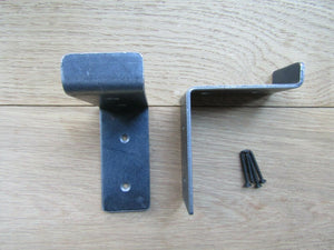 Pair of 4inch Utility Angled Lipped Shelf Bracket Antique Iron.