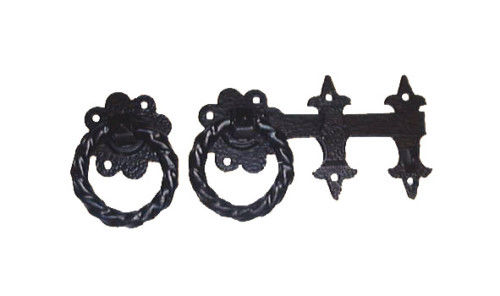 Ring Latch 6inch Twisted Black Cast Iron.