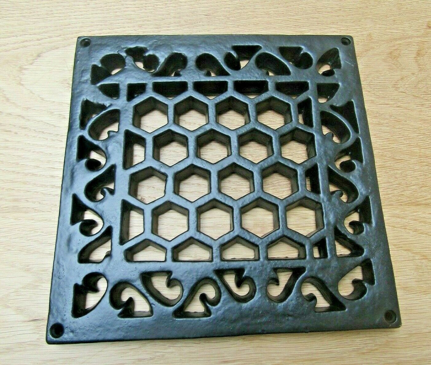 9inch x 9inch Heritage Flat Grille Cover Black Antique.