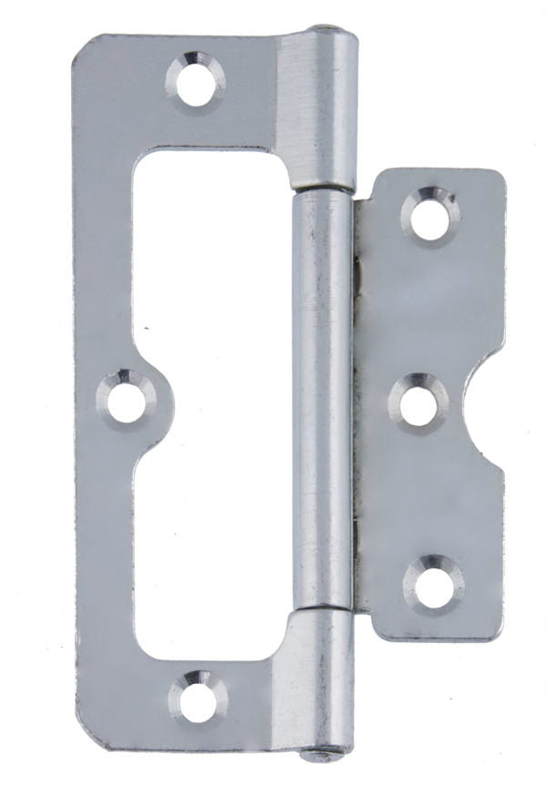 Flush Hurlinge Door Hinge 100mm Bright Zinc Plated Steel Fixed Pin
