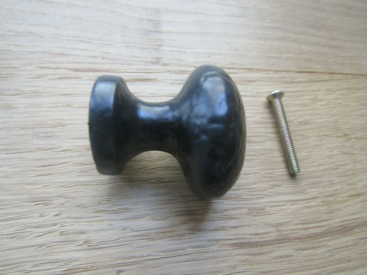 St.Ives Black Antique Hammered Round Cabinet Knob.